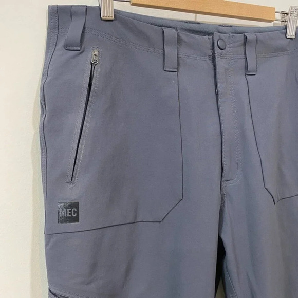MEC Large Nylon Stretch Pullon Hiking Pants Athletic in Stormy Grey Size 36 - Picture 3 of 17